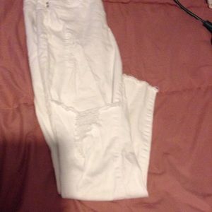 White ripped jeans